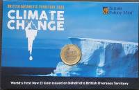 (2020) Монета Британская Антарктическая территория 2020 год 1 фунт "Изменение климата"  Биметалл  Бу